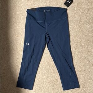 Under Armour Deep Blue Athletic compression mid rise capri Leggings